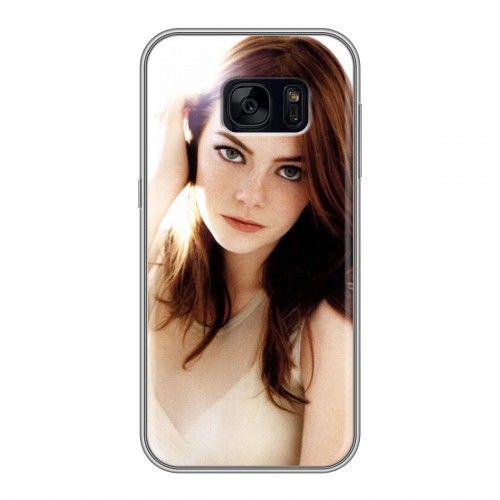 Дизайнерский силиконовый чехол для Samsung Galaxy S7 Edge Эмма Стоун