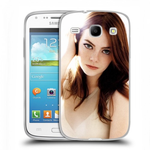 Дизайнерский пластиковый чехол для Samsung Galaxy Core Эмма Стоун