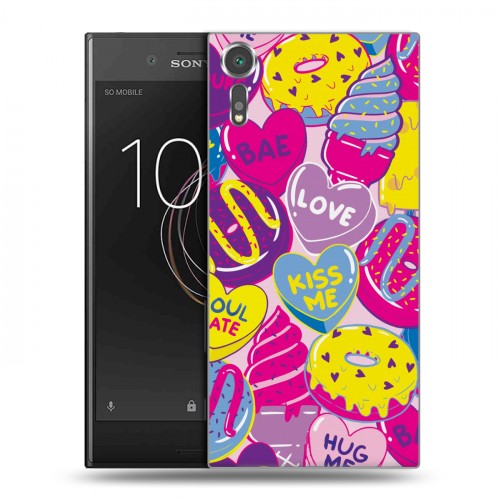 Дизайнерский пластиковый чехол для Sony Xperia XZs Pop сердечки