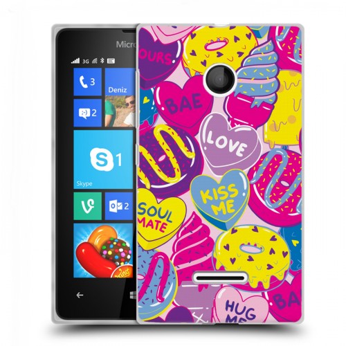 Дизайнерский пластиковый чехол для Microsoft Lumia 435 Pop сердечки