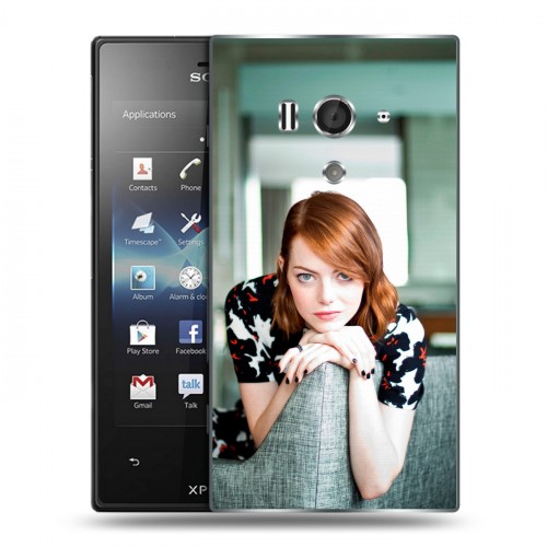 Дизайнерский пластиковый чехол для Sony Xperia acro S Эмма Стоун