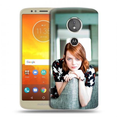 Дизайнерский пластиковый чехол для Motorola Moto E5 Эмма Стоун