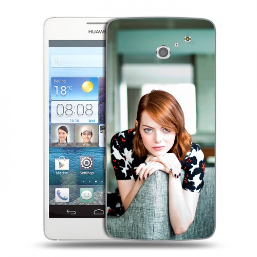 Дизайнерский пластиковый чехол для Huawei Ascend D2 Эмма Стоун