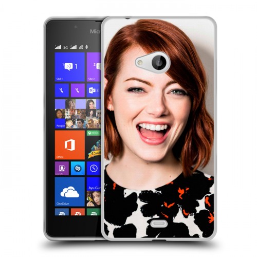 Дизайнерский пластиковый чехол для Microsoft Lumia 540 Эмма Стоун
