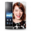 Дизайнерский пластиковый чехол для Sony Xperia S Эмма Стоун