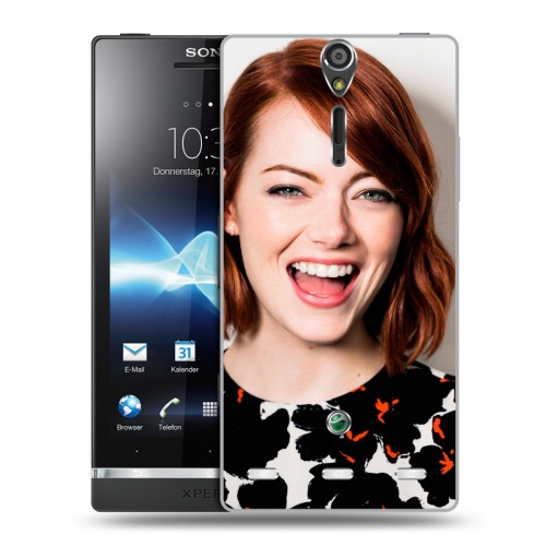 Дизайнерский пластиковый чехол для Sony Xperia S Эмма Стоун