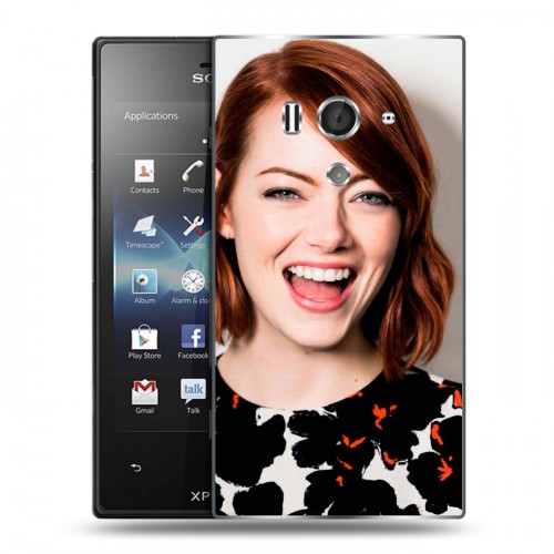 Дизайнерский пластиковый чехол для Sony Xperia acro S Эмма Стоун