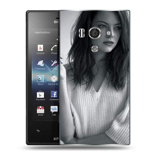 Дизайнерский пластиковый чехол для Sony Xperia acro S Эмма Стоун