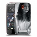 Дизайнерский пластиковый чехол для HTC Desire 500 Эмма Стоун
