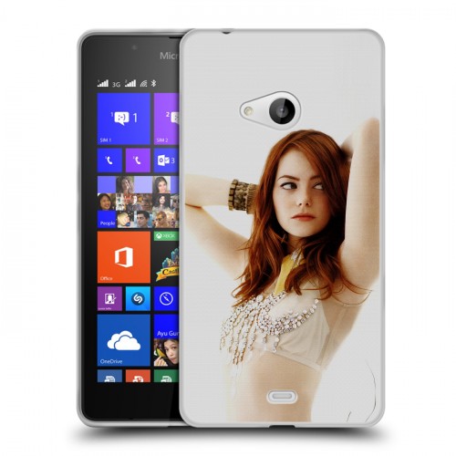 Дизайнерский пластиковый чехол для Microsoft Lumia 540 Эмма Стоун