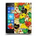 Дизайнерский пластиковый чехол для Microsoft Lumia 435 Pop сердечки