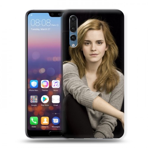 Дизайнерский силиконовый с усиленными углами чехол для Huawei P20 Pro Эмма Уотсон