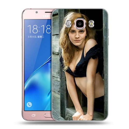 Дизайнерский силиконовый с усиленными углами чехол для Samsung Galaxy J5 (2016) Эмма Уотсон