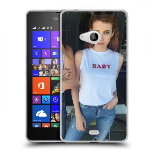 Дизайнерский пластиковый чехол для Microsoft Lumia 540 Эмма Робертс