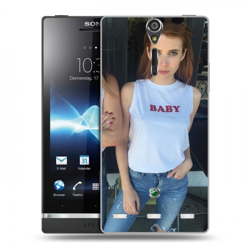 Дизайнерский пластиковый чехол для Sony Xperia S Эмма Робертс