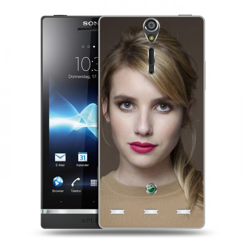 Дизайнерский пластиковый чехол для Sony Xperia S Эмма Робертс