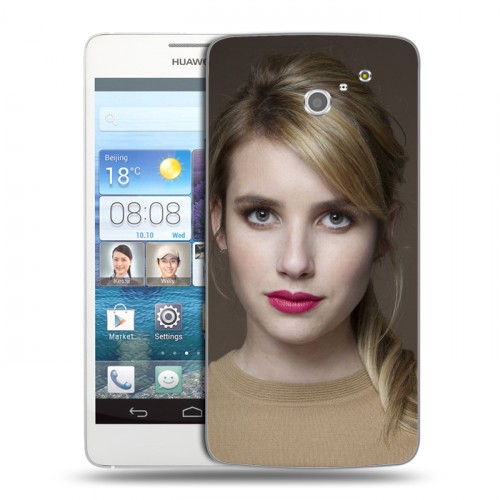 Дизайнерский пластиковый чехол для Huawei Ascend D2 Эмма Робертс