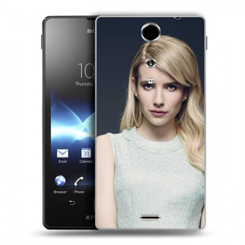 Дизайнерский пластиковый чехол для Sony Xperia TX Эмма Робертс