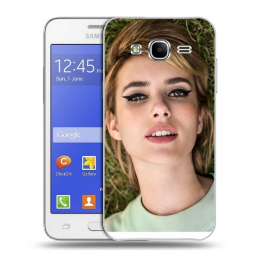 Дизайнерский пластиковый чехол для Samsung Galaxy J7 Эмма Робертс