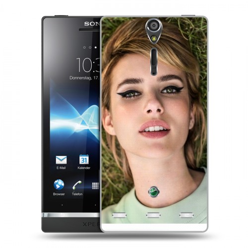 Дизайнерский пластиковый чехол для Sony Xperia S Эмма Робертс