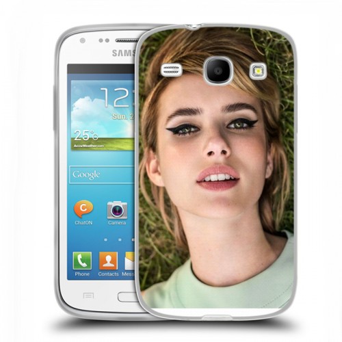 Дизайнерский пластиковый чехол для Samsung Galaxy Core Эмма Робертс