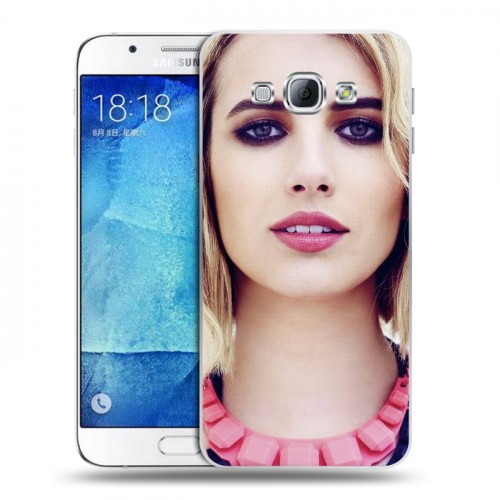 Дизайнерский пластиковый чехол для Samsung Galaxy A8 Эмма Робертс
