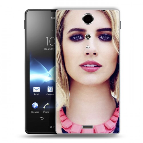 Дизайнерский пластиковый чехол для Sony Xperia TX Эмма Робертс