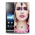 Дизайнерский пластиковый чехол для Sony Xperia S Эмма Робертс