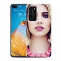 Дизайнерский силиконовый с усиленными углами чехол для Huawei P40 Эмма Робертс