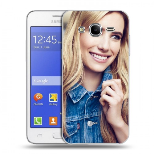 Дизайнерский силиконовый чехол для Samsung Galaxy J7 Эмма Робертс