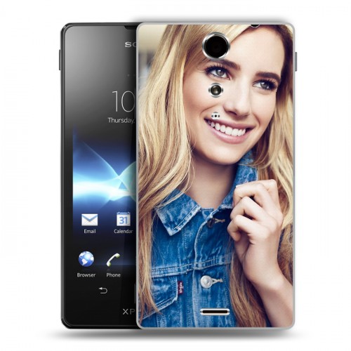 Дизайнерский пластиковый чехол для Sony Xperia TX Эмма Робертс