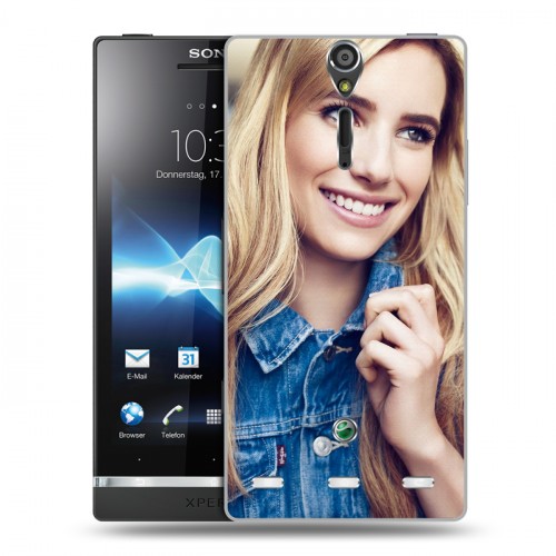 Дизайнерский пластиковый чехол для Sony Xperia S Эмма Робертс