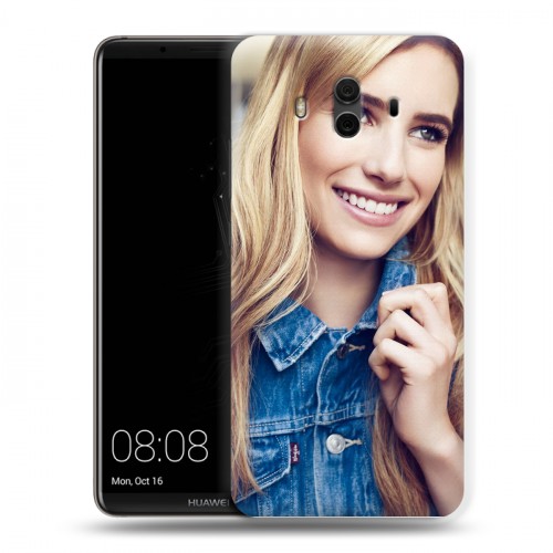 Дизайнерский пластиковый чехол для Huawei Mate 10 Эмма Робертс