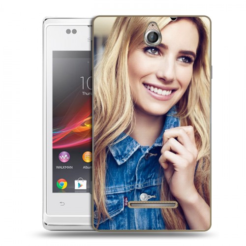 Дизайнерский пластиковый чехол для Sony Xperia E Эмма Робертс