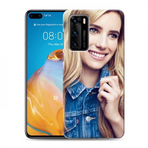 Дизайнерский пластиковый чехол для Huawei P40 Эмма Робертс