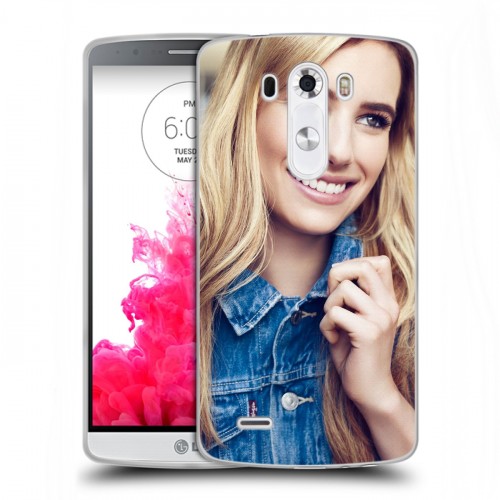 Дизайнерский пластиковый чехол для LG G3 (Dual-LTE) Эмма Робертс