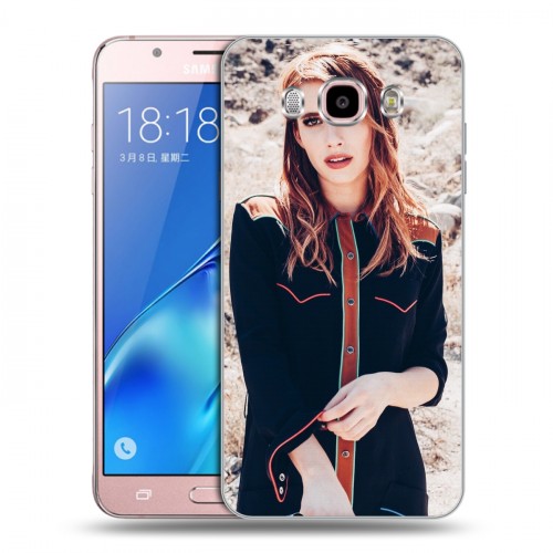 Дизайнерский силиконовый с усиленными углами чехол для Samsung Galaxy J5 (2016) Эмма Робертс