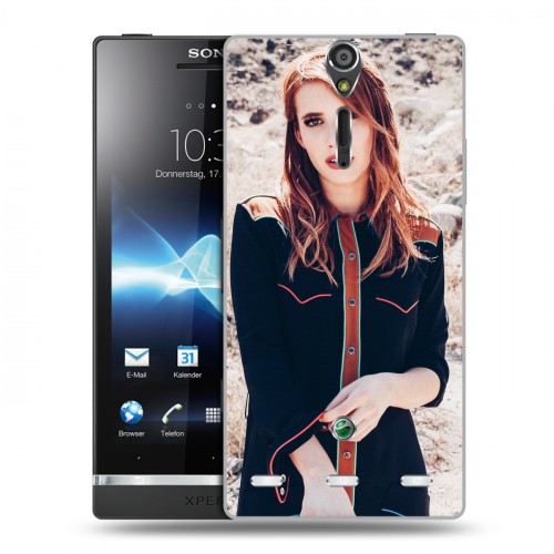 Дизайнерский пластиковый чехол для Sony Xperia S Эмма Робертс