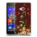 Дизайнерский пластиковый чехол для Microsoft Lumia 540 Цветочный арт-деко