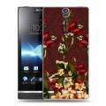 Дизайнерский пластиковый чехол для Sony Xperia S Цветочный арт-деко