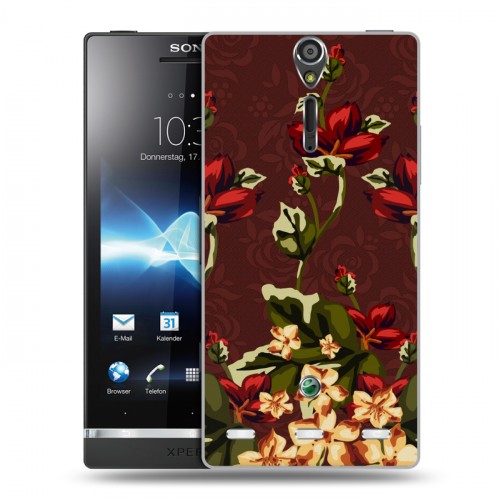 Дизайнерский пластиковый чехол для Sony Xperia S Цветочный арт-деко