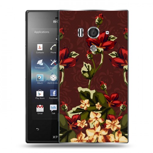 Дизайнерский пластиковый чехол для Sony Xperia acro S Цветочный арт-деко