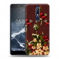 Дизайнерский пластиковый чехол для Nokia 5.1 Цветочный арт-деко