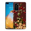 Дизайнерский силиконовый с усиленными углами чехол для Huawei P40 Цветочный арт-деко