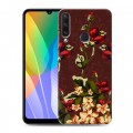 Дизайнерский пластиковый чехол для Huawei Y6p Цветочный арт-деко