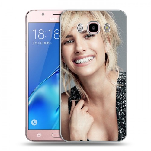 Дизайнерский силиконовый с усиленными углами чехол для Samsung Galaxy J5 (2016) Эмма Робертс