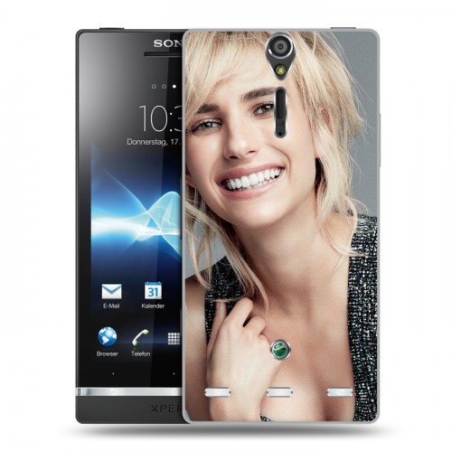 Дизайнерский пластиковый чехол для Sony Xperia S Эмма Робертс