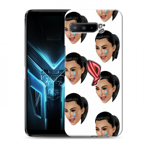 Дизайнерский силиконовый с усиленными углами чехол для ASUS ROG Phone 3 Ким Кардашьян