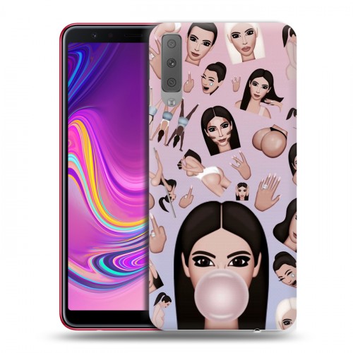 Дизайнерский силиконовый с усиленными углами чехол для Samsung Galaxy A7 (2018) Ким Кардашьян