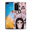 Дизайнерский силиконовый с усиленными углами чехол для Huawei P40 Ким Кардашьян